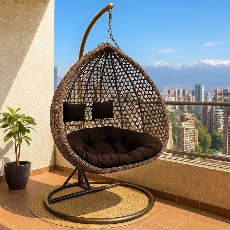 Silla Colgante Hawái XL Chocolate Cojín Café - 1