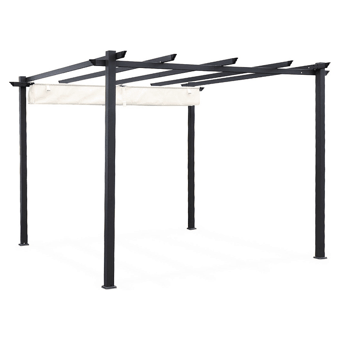 PÉRGOLA CAVANCHA CON TELA RETRÁCTIL 3X3MT MARFIL - 3