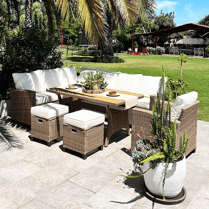 JUEGO LIVING COMEDOR TERRAZA ANASTASIA 10 PERSONAS - 1