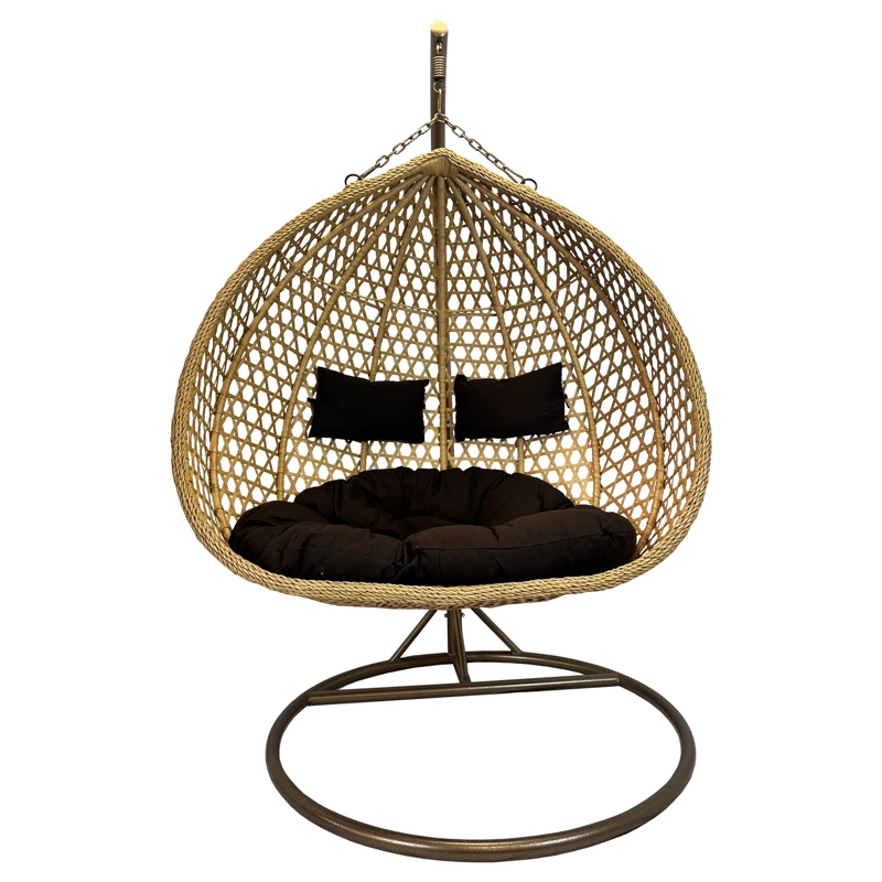 SILLA COLGANTE HAWÁI XL CARAMELO COJÍN CAFÉ - 2