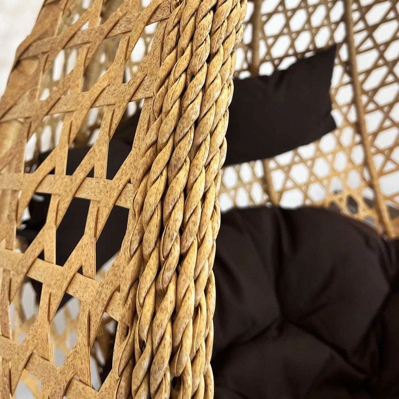 SILLA COLGANTE HAWÁI XL CARAMELO COJÍN CAFÉ - 3