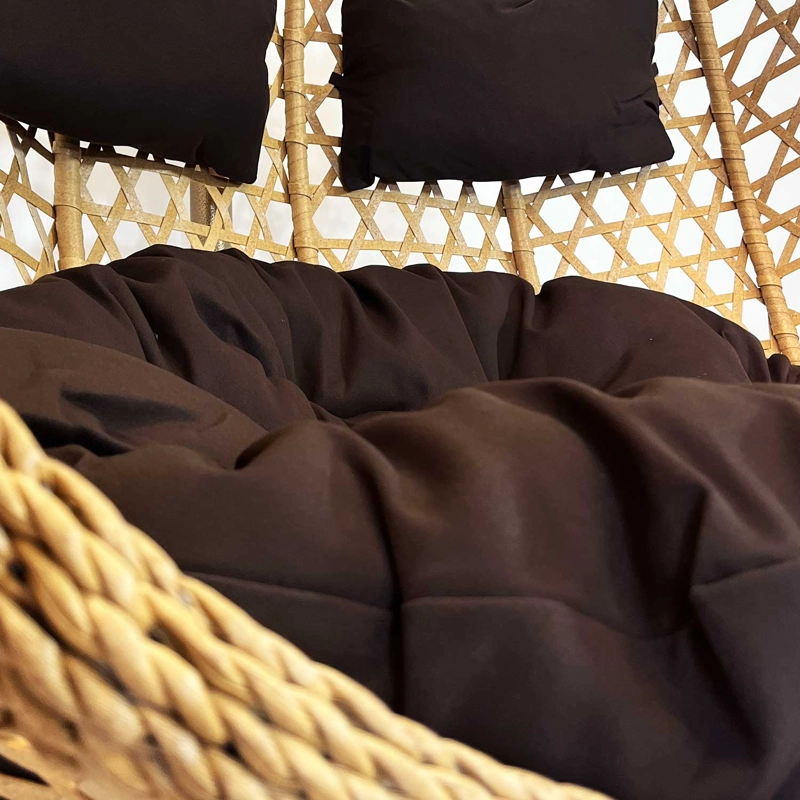 SILLA COLGANTE HAWÁI XL CARAMELO COJÍN CAFÉ - 4