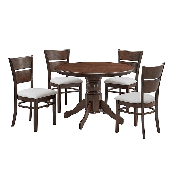 JUEGO DE COMEDOR BRISTOL CHOCOLATE 4 SILLAS MARFIL - 2