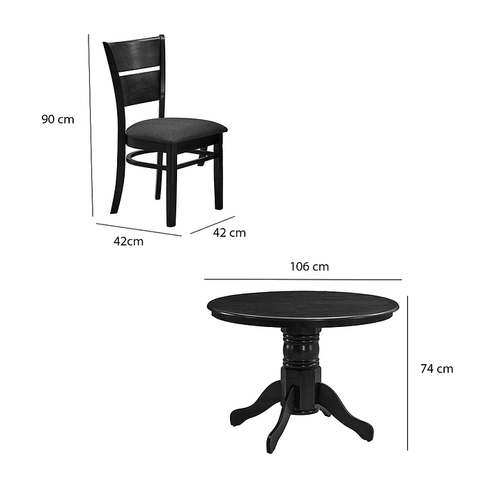 JUEGO DE COMEDOR BRISTOL CHOCOLATE 4 SILLAS MARFIL - 5