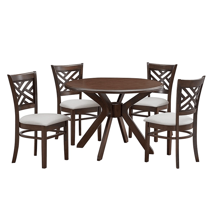 JUEGO DE COMEDOR ESTELLE 4 SILLAS MARFIL - 2