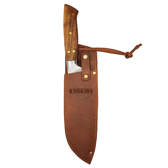 CUCHILLO 7' SANTOKU PIRIHUEICO CON FUNDA DE CUERO CAFÉ - 1