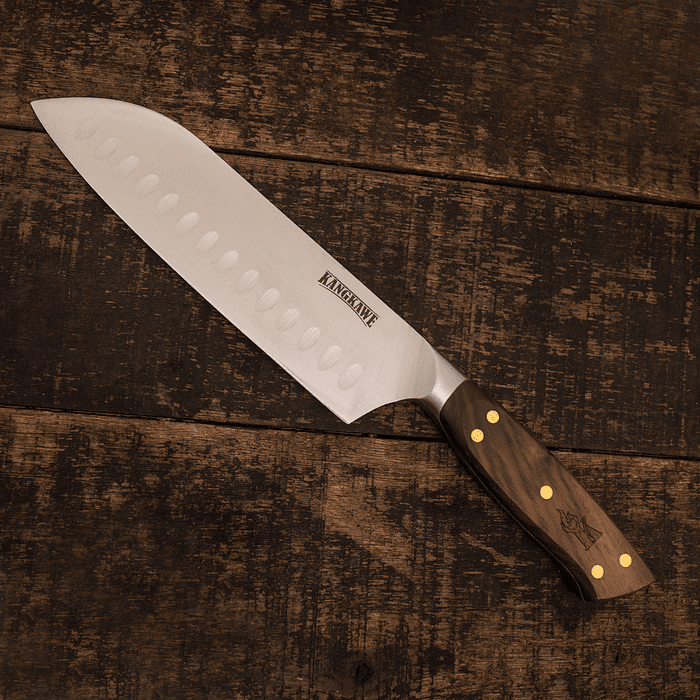 CUCHILLO 7' SANTOKU PIRIHUEICO CON FUNDA DE CUERO CAFÉ - 3