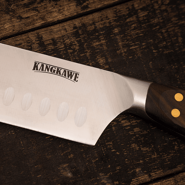 CUCHILLO 7' SANTOKU PIRIHUEICO CON FUNDA DE CUERO CAFÉ - 4