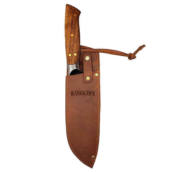 CUCHILLO 7' SANTOKU PULMAHUE CON FUNDA DE CUERO CAFÉ - 1