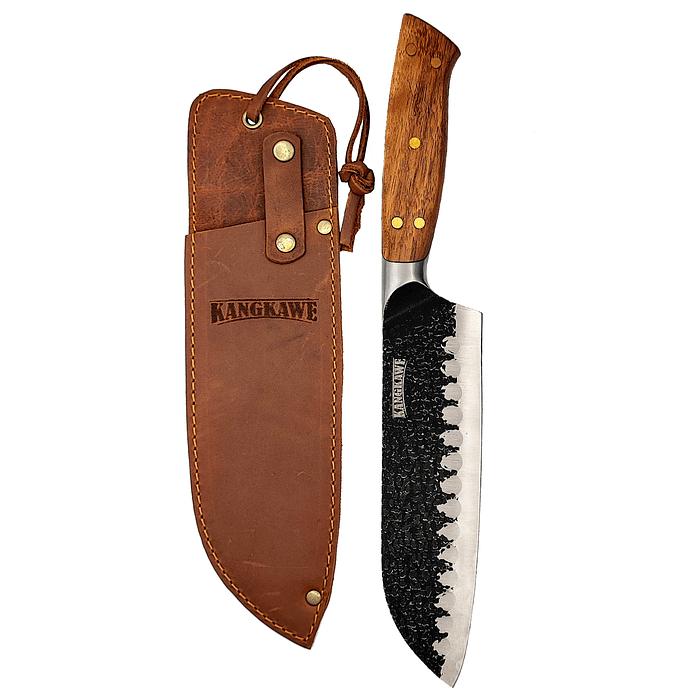 CUCHILLO 7' SANTOKU PULMAHUE CON FUNDA DE CUERO CAFÉ - 2