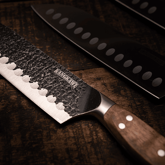 CUCHILLO 7' SANTOKU PULMAHUE CON FUNDA DE CUERO CAFÉ - 4
