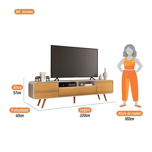 RACK TV MARSELLA 85' 220X57X40 CM - 3