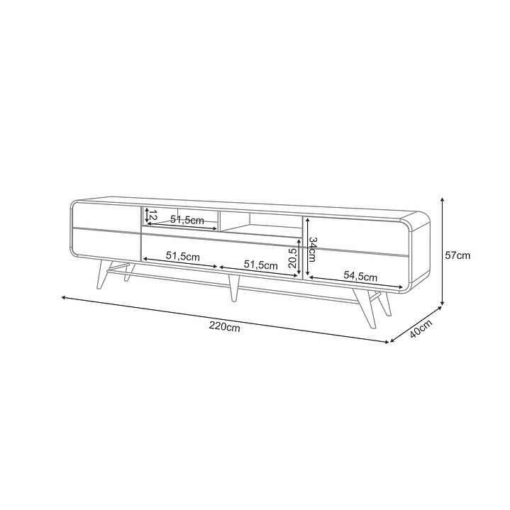 RACK TV MARSELLA 85' 220X57X40 CM - 7