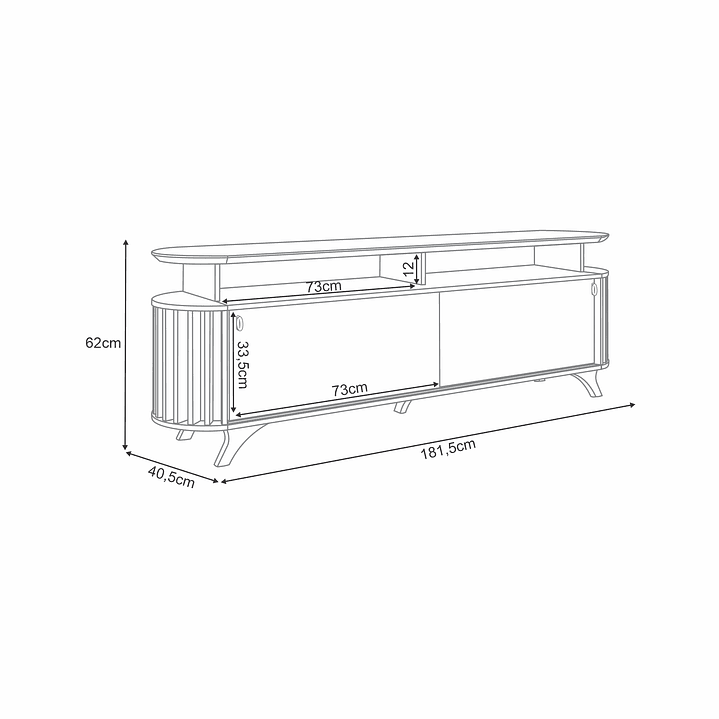 RACK TV VILNIUS 70' 182X62X41 CM - 2