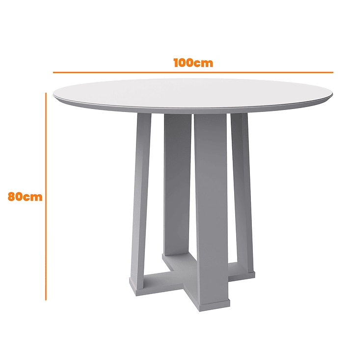 JUEGO DE COMEDOR MONTREAL 100X100 CM VIDRIO 4 SILLAS BEIGE - 5