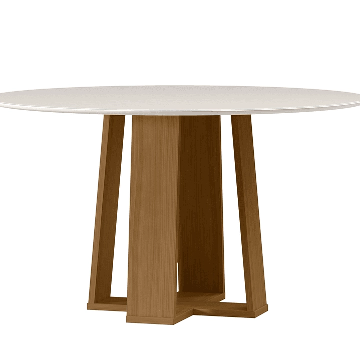 JUEGO DE COMEDOR ESENCIA 135X135 CM VIDRIO 6 SILLAS BEIGE - 3