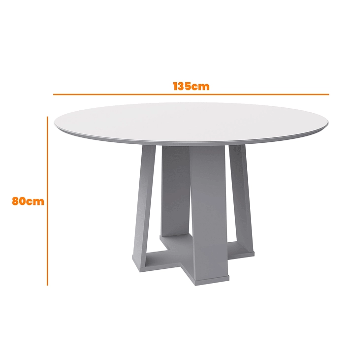 JUEGO DE COMEDOR ESENCIA 135X135 CM VIDRIO 6 SILLAS BEIGE - 5