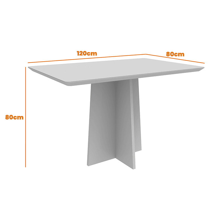 JUEGO DE COMEDOR ANNECY 120X80 CM VIDRIO 4 SILLAS BEIGE - 5