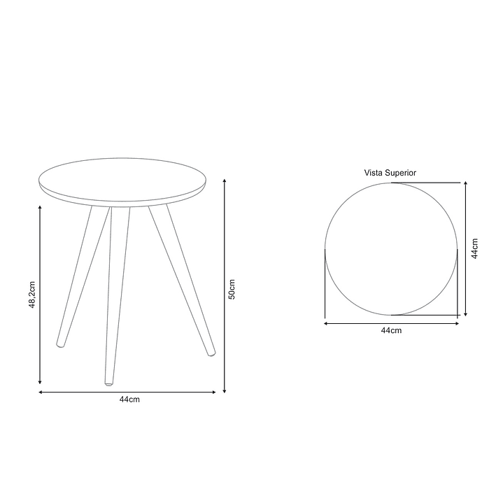 MESA LATERAL ALBA OFF WHITE 44X44X50 CM - 4