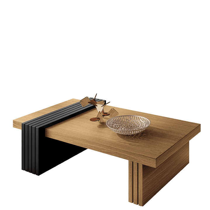 MESA DE CENTRO PRAGA FREIJO-PRETTO 107X60X33 CM - 4