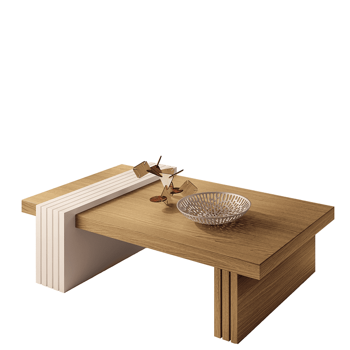 MESA DE CENTRO PRAGA FREIJO-OFF WHITE 107X60X33 CM - 4