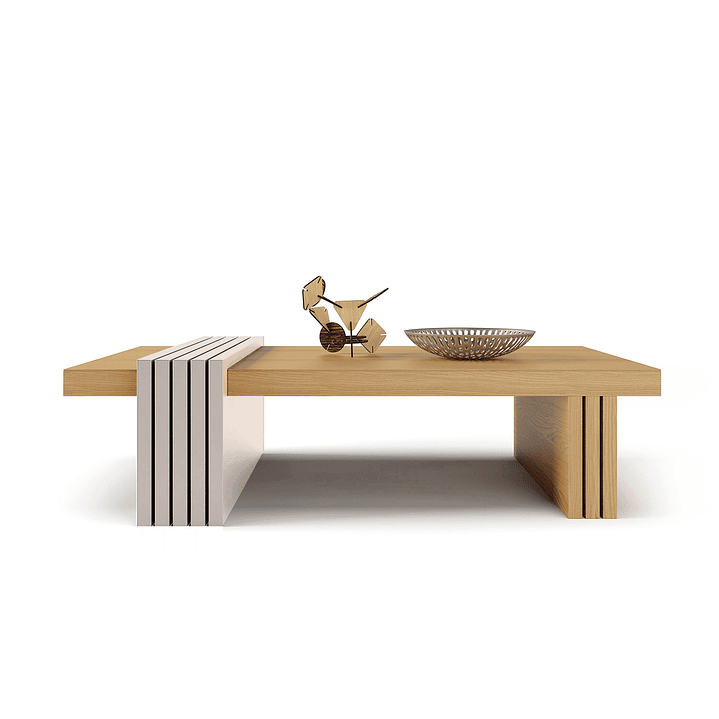 MESA DE CENTRO PRAGA FREIJO-OFF WHITE 107X60X33 CM - 5