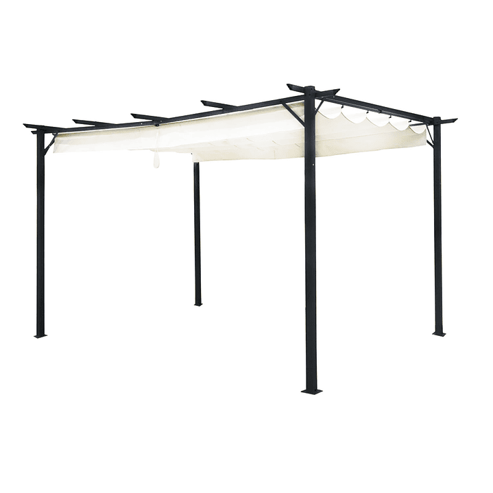 PÉRGOLA CAVANCHA CON TELA RETRÁCTIL 3X4MT MARFIL - 1