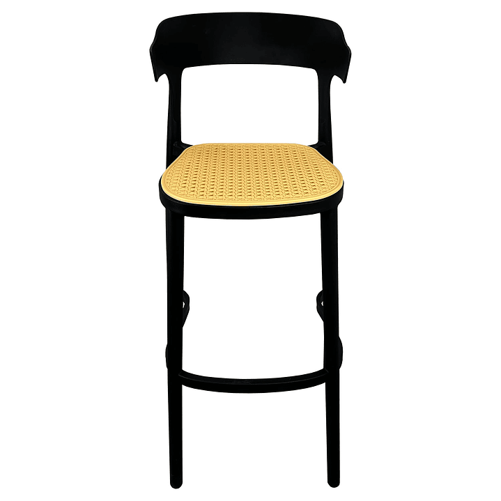 TABURETE BAR BISTRO NEGRA ASIENTO BEIGE - 2