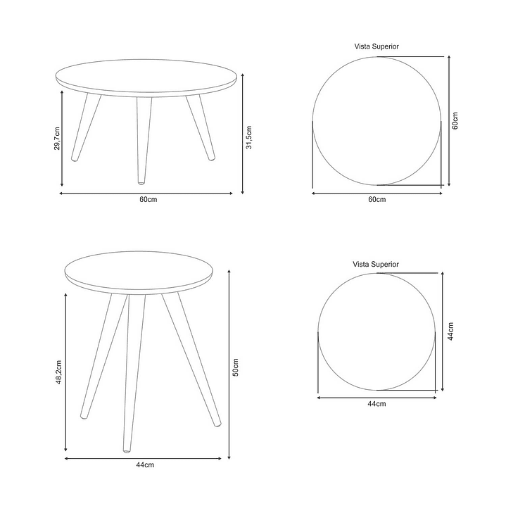 SET MESA DE CENTRO + MESA LATERAL ALBA OFF WHITE - 4