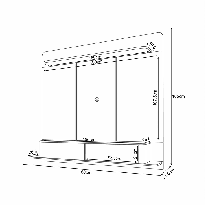 HOME PANEL PROVENZA TV 70' 1.8 OFF WHITE CASTAÑO - 6