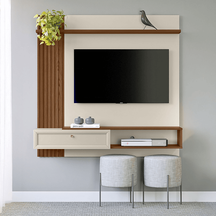 HOME TV PANEL NAPOLES 55" OFF WHITE FREIJO - 1