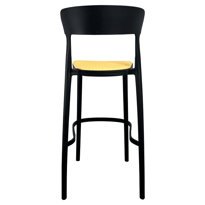 PACK 2 TABURETES BAR BISTRO NEGRA ASIENTO BEIGE - 2