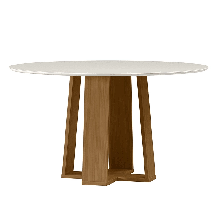 JUEGO DE COMEDOR AMORE  135X135 CM VIDRIO 6 SILLAS BEIGE - 3