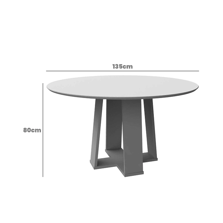 JUEGO DE COMEDOR AMORE  135X135 CM VIDRIO 6 SILLAS BEIGE - 5