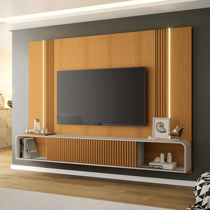 HOME PANEL LYON TV 85' 2.2 CINAMOMO OFF WHITE - 1