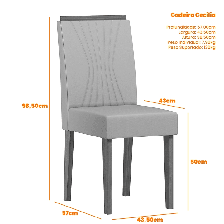 JUEGO DE COMEDOR PROVENCE 4 SILLAS VIDRIO OFF WHITE - 5
