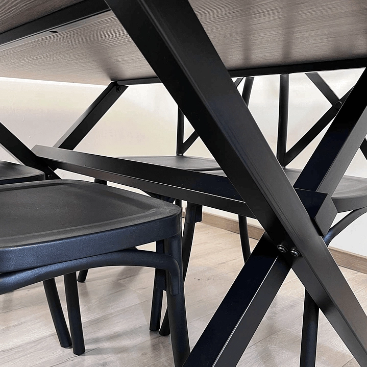 JUEGO DE COMEDOR VERMONT 4 SILLAS CROSSBACK NEGRAS - 5