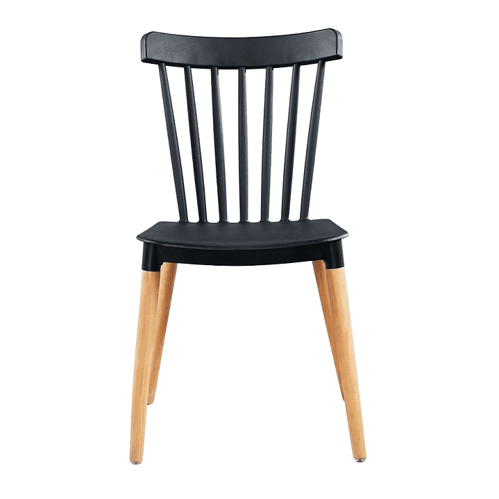 JUEGO DE COMEDOR VERMONT 4 SILLAS WINDSOR NEGRAS - 6