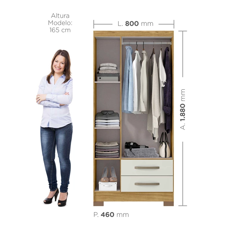 Closet 3 puertas Classic Marrocos/ Off white 188x46x80 - 2