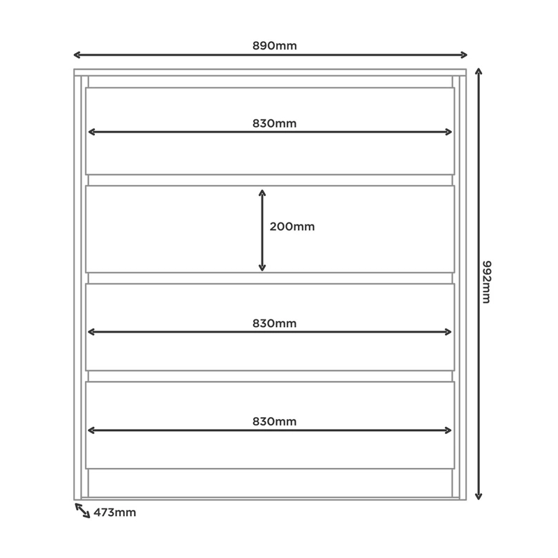 COMODA NOËLLE 4 CAJONES MARROCOS/ OFF WHITE 99,2x47,3x89 - 2