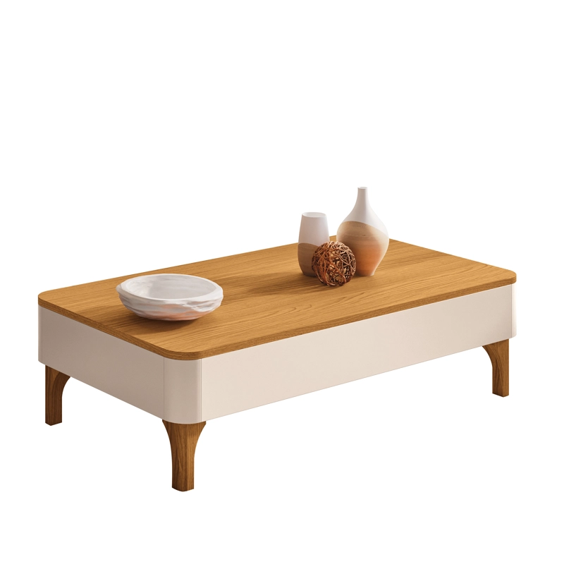 MESA DE CENTRO NIZA OFF WHITE / CINAMOMO 60,5 x 100 x 32 cm - 3