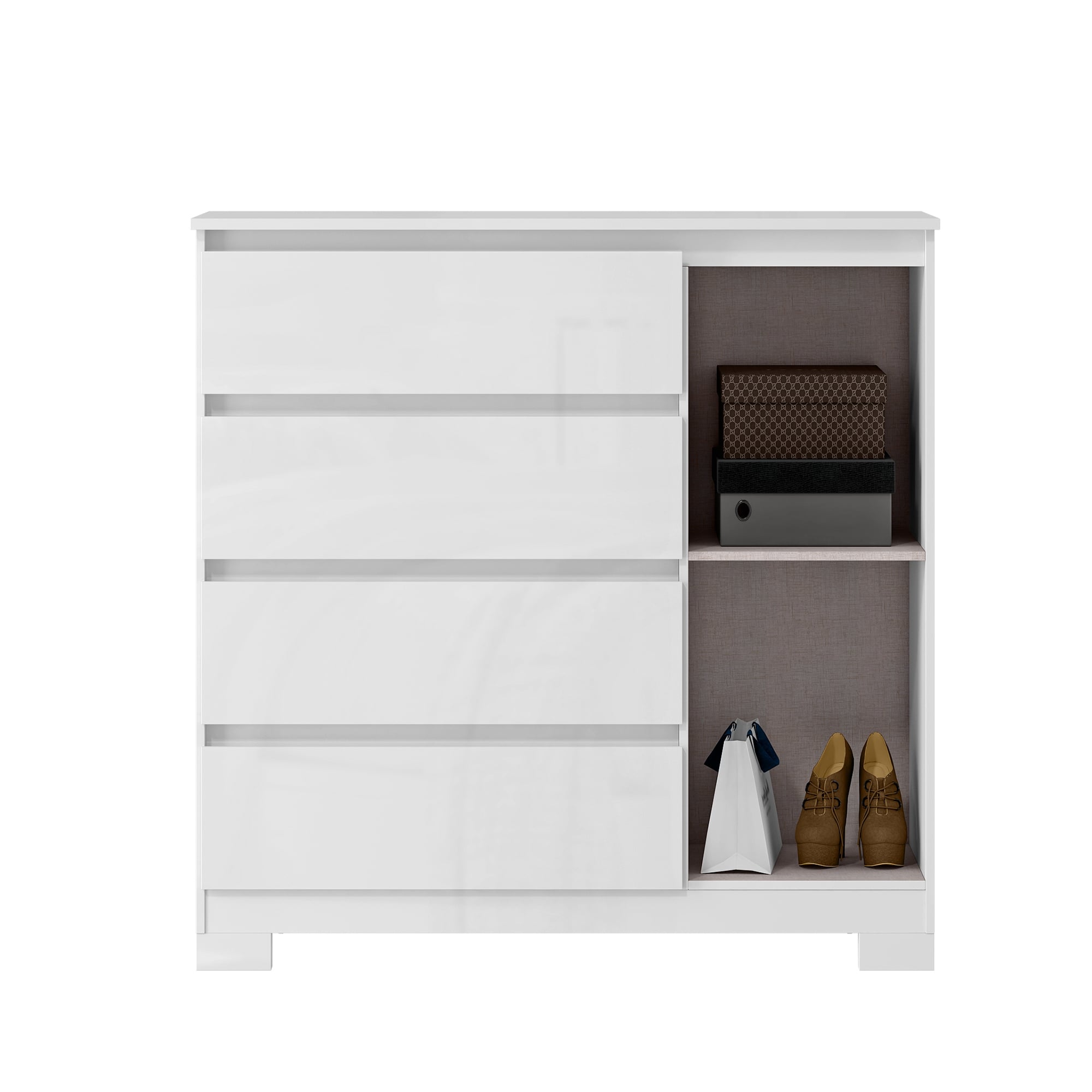 COMODA 4 CAJONES 1 PUERTA ALESSIA BLANCA 100 x 99,3 x 41 - 4