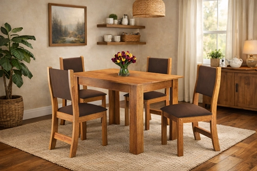 JUEGO DE COMEDOR 4 SILLAS PROMESA CAFE 75,1 x 75 x 110 cm - 1