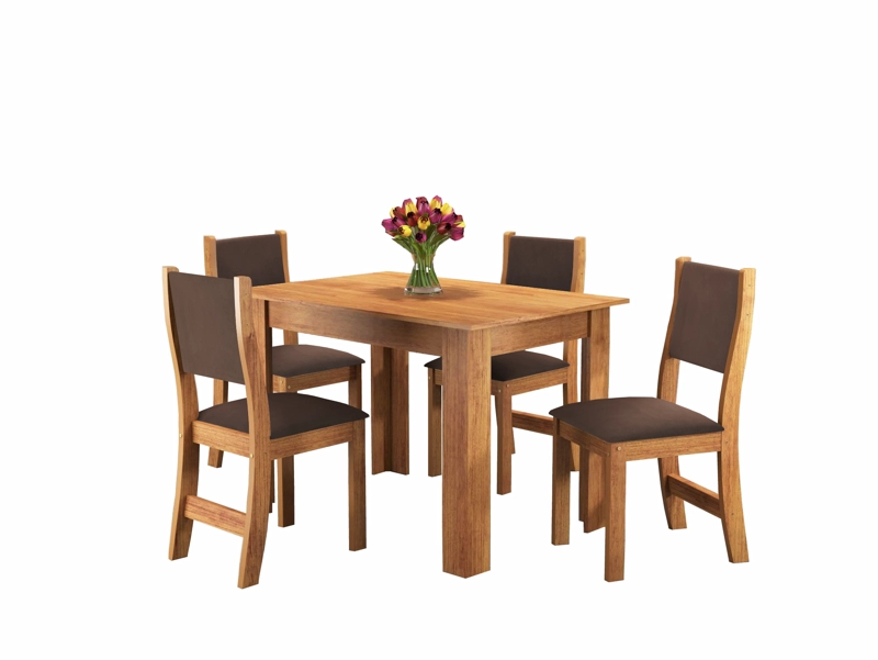 JUEGO DE COMEDOR 4 SILLAS PROMESA CAFE 75,1 x 75 x 110 cm - 6