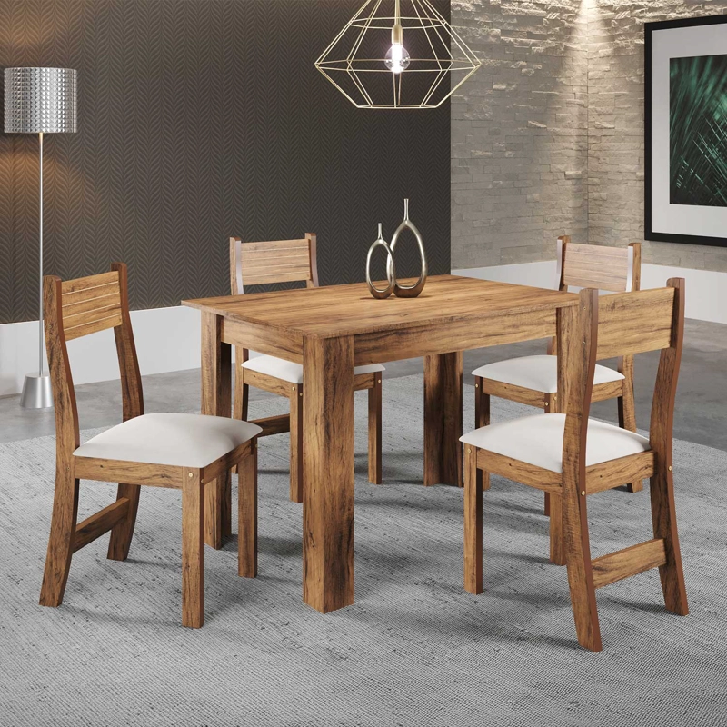 JUEGO DE COMEDOR 4 SILLAS DESTINY BEIGE 75,1 x 75 x 110 cm - 1