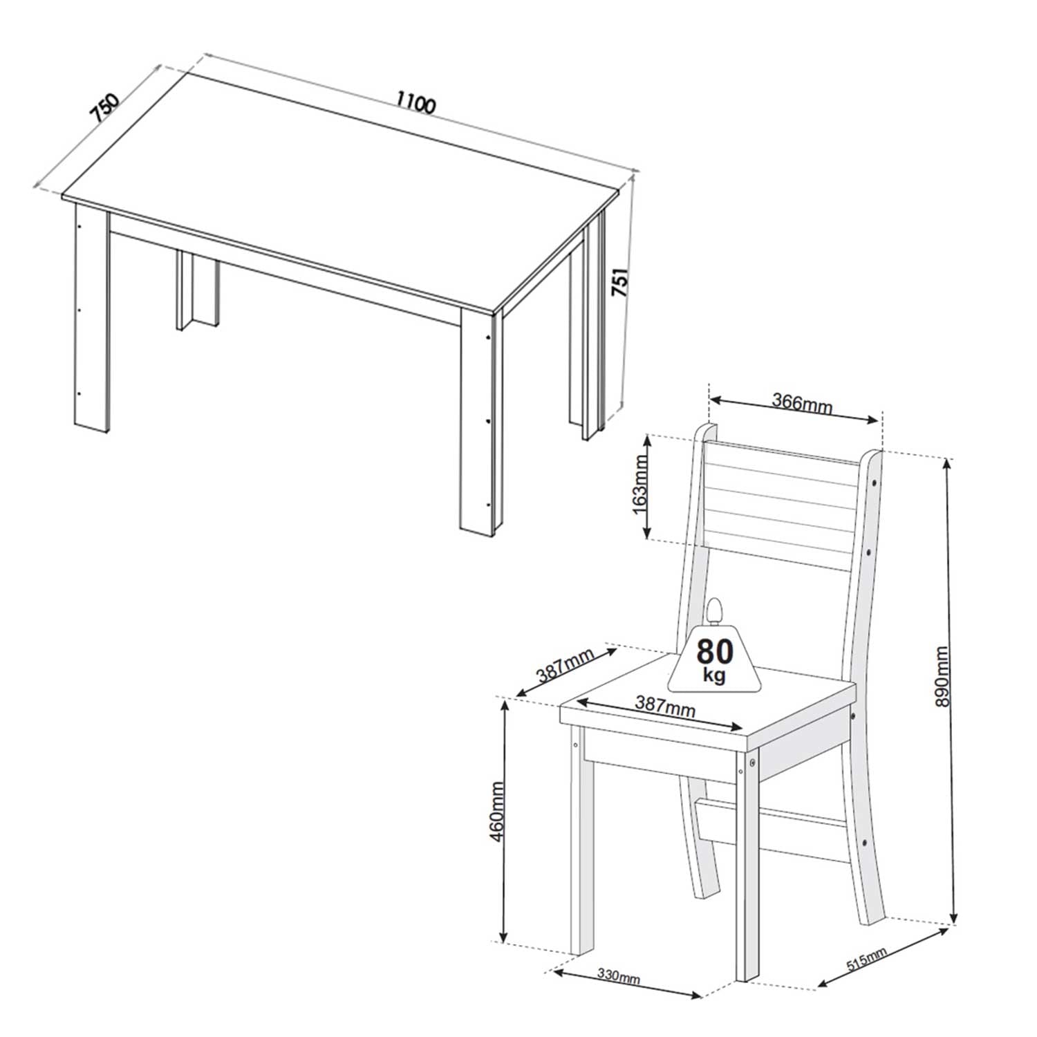 JUEGO DE COMEDOR 4 SILLAS DESTINY BEIGE 75,1 x 75 x 110 cm - 2