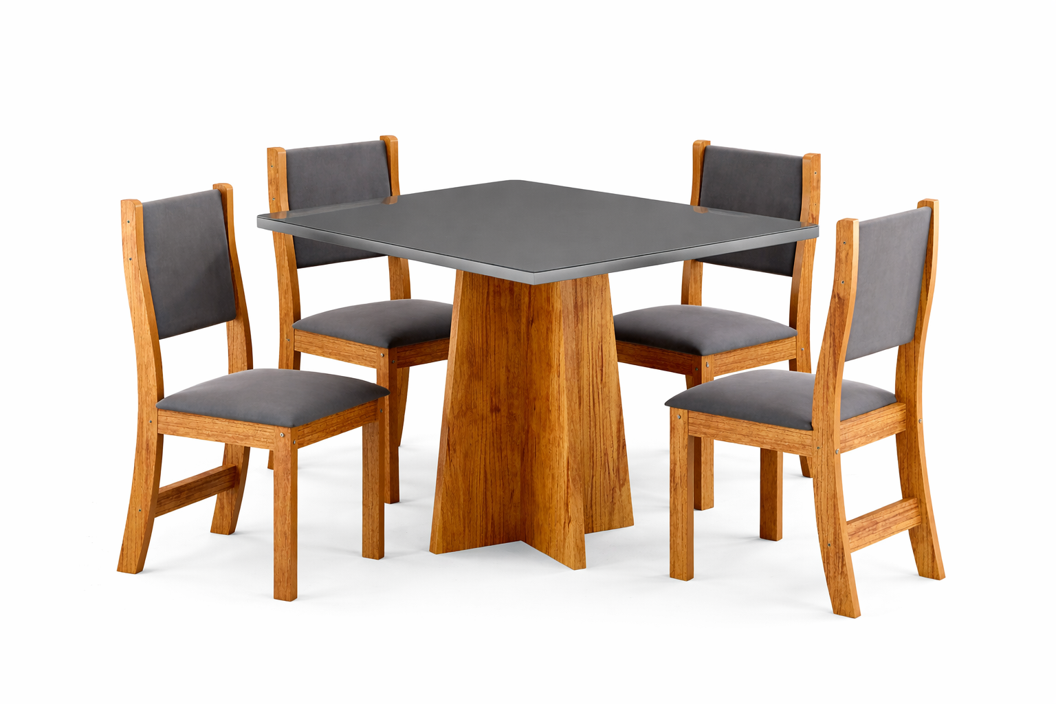 JUEGO DE COMEDOR 4 SILLAS LEGADO GRIS 78 x 90 x 90 cm - 6