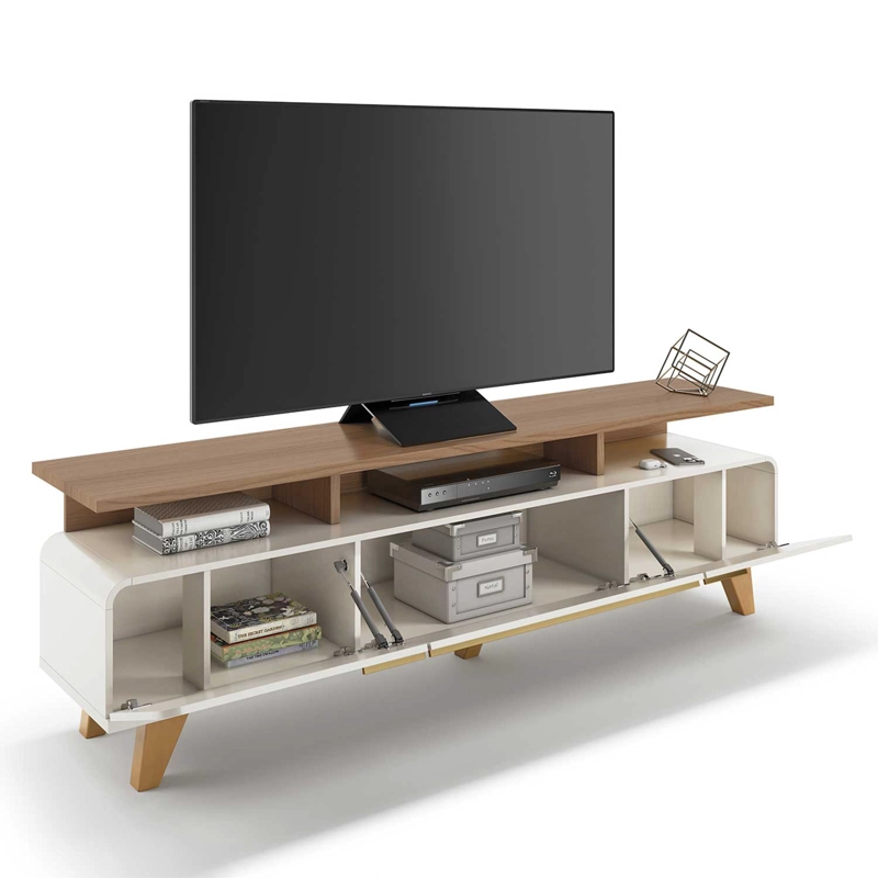 RACK SIENA TV 70' 2.0 OFF WHITE CASTAÑO 200 x 61 x 38 cm - 3