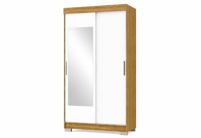 CLOSET 2 PUERTAS CORREDERA LUMIÈRE 190 X 91,7 X 46,5 MARROCO OFF WHITE CON ESPEJO - 2
