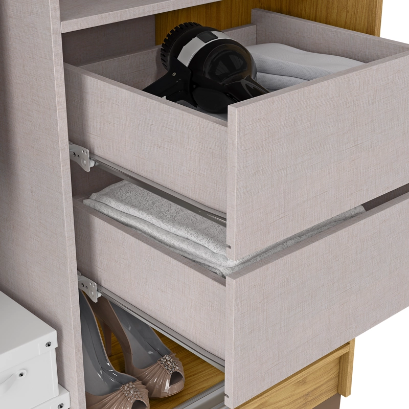 CLOSET 2 PUERTAS CORREDERA LUMIÈRE 190 X 91,7 X 46,5 MARROCO OFF WHITE CON ESPEJO - 4